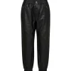 Co Couture PhoebeCC Leather Zip Joggers Black