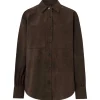 DEPECHE 50882 KATIEDEP SUEDE SHIRT MØRKEBRUN