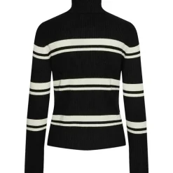 Pieces PCAnomi LS Rollneck Knit Black/Cloud Dancer