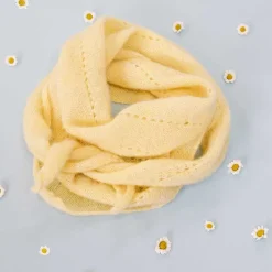 Black Colour BCDell Knitted Mini Scarf Pastel Yellow