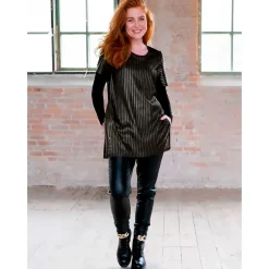 BLACK COLOUR BCDIDI PINSTRIPE DRESS GULD