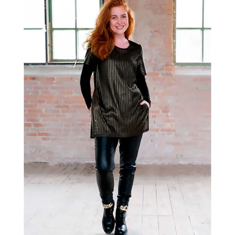 BLACK COLOUR BCDIDI PINSTRIPE DRESS GULD