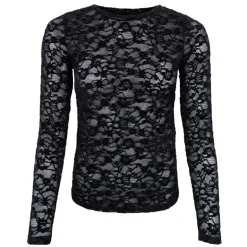 Black Colour BCSolene Lace Blouse Black