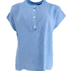 Cabana Living Aleka B2590 Linen SS Blouse Blå