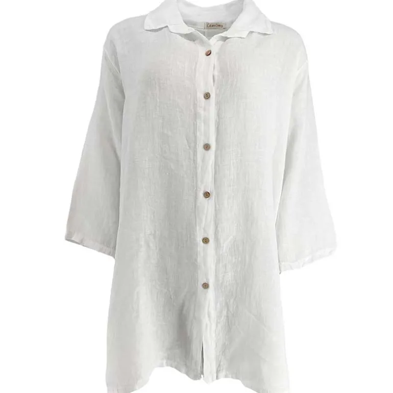Cabana Living Stilla 9492 Linen Long Shirt Hvid