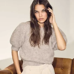 Co Couture CoralieCC Bow Rib Knit Walnut