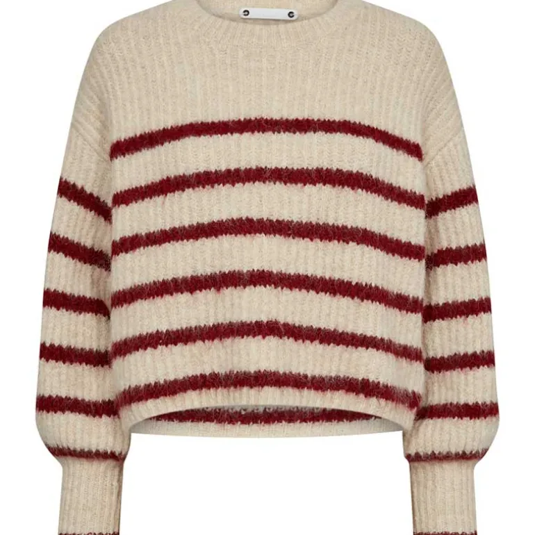 Co Couture CoralieCC Crop Stripe O-Knit BoneHeart