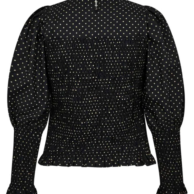 Co Couture DavinaCC Dot Smock Blouse Black