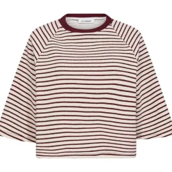 Co Couture ErinCC Stripe Tee WhiteBurgundy