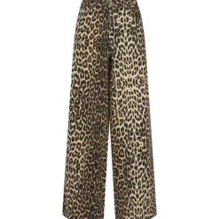 Co Couture LeoCC Denim Panel Pant Leopard