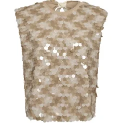 Co Couture MaxiCC Sequin Bow Top Champagne