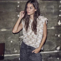 Co Couture MaxiCC Sequin Bow Top Champagne