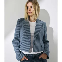 Co Couture NellieCC Stripe Blazer Blue