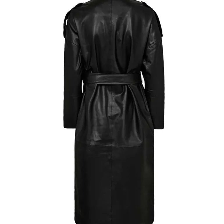 Co Couture PhoebeCC Leather Wrap Trench Black