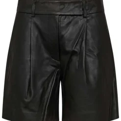 Co Couture PhoebeCC Leather Pleat Shorts Black