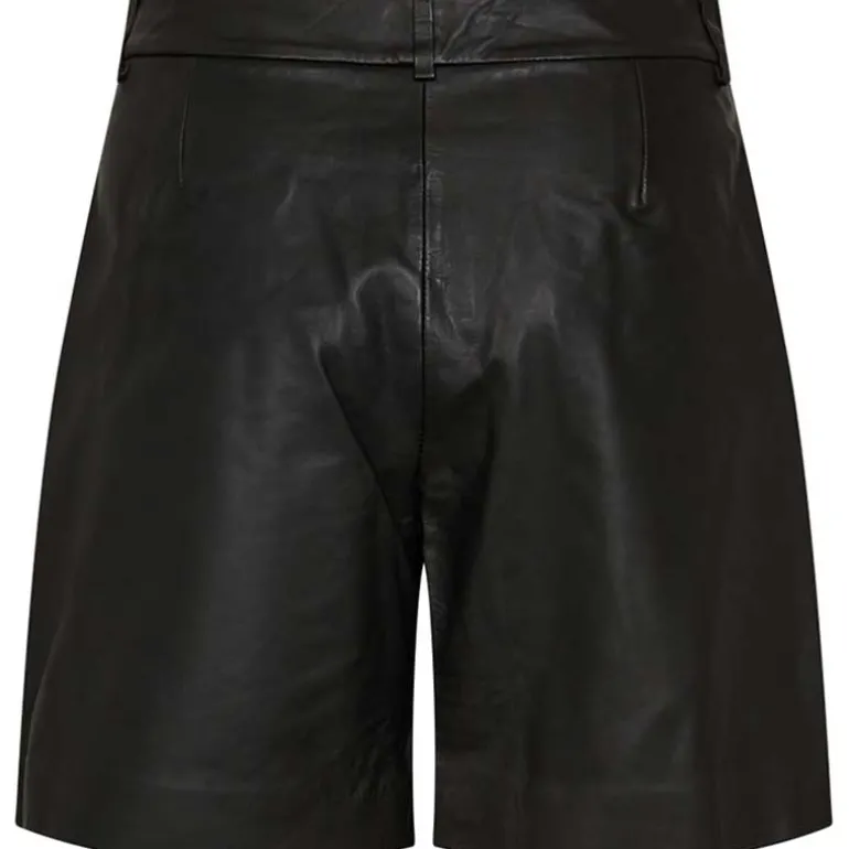 Co Couture PhoebeCC Leather Pleat Shorts Black