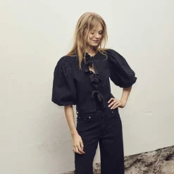 Co Couture PinCC Wide Bow Blouse Black