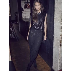 Co Couture ReaganCC Ruched Skirt Black