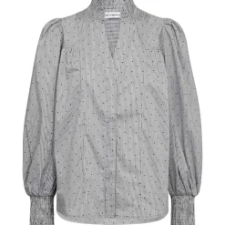 Co Couture StripeCC Dot Petra V-Shirt Light Grey