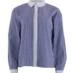 Continue Mary Shirt Blue Stripe W. Stripe Constrast