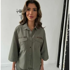 Continue Mili Vide Sleeve Shirt Army