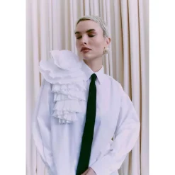 Copenhagen Muse CMPleat Frill Shirt Bright White