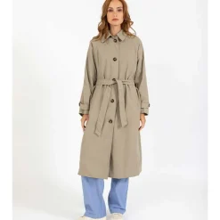 Coster Copenhagen Alicia Long Trenchcoat Sand Olive