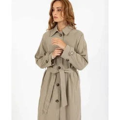 Coster Copenhagen Alicia Long Trenchcoat Sand Olive