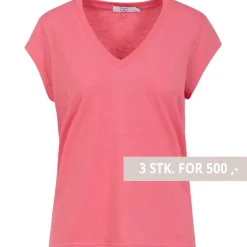 Coster Copenhagen CCH1101 V-Neck T-Shirt 637 Coral Paradise