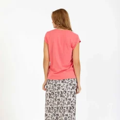 Coster Copenhagen CCH1101 V-Neck T-Shirt 637 Coral Paradise