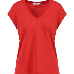 Coster Copenhagen CCH1101 V-Neck T-Shirt 605 Berry Red