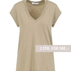 Coster Copenhagen CCH1101 V-Neck T-Shirt 406 Sand Olive