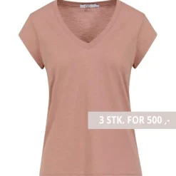 Coster Copenhagen CCH1101 V-Neck T-Shirt 222 Washed Rose