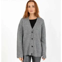 Coster Copenhagen Emma V-Neck Cardigan Dark Grey Melange
