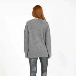 Coster Copenhagen Emma V-Neck Cardigan Dark Grey Melange