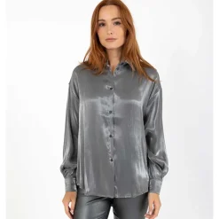 Coster Copenhagen Jolie Metallic Shirt Dark Silver