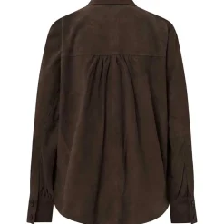 DEPECHE 50882 KATIEDEP SUEDE SHIRT MØRKEBRUN