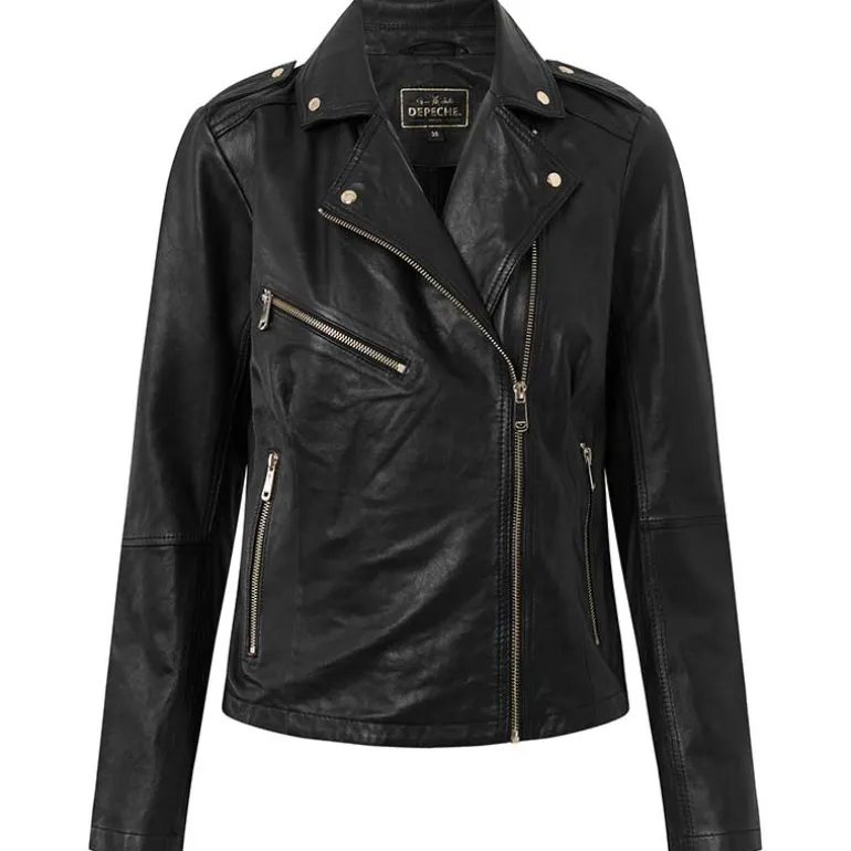 DEPECHE 50964 NOORADEP BIKER LEATHER JACKET SORT