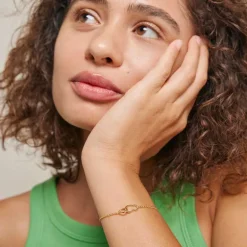 ENAMEL B115G ORGANIC DOUBLE CIRCLE BRACELET GULD