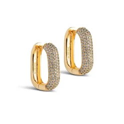 Enamel E363G Sparkling Square Hoops 18MM Guld