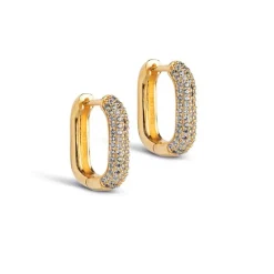 Enamel E362G Sparkling Square Hoops 15MM Guld