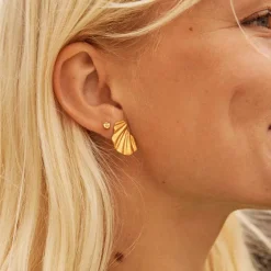 Enamel E70GM Wave Earring Guld