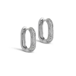Enamel E362S Sparkling Square Hoops 15MM Sølv