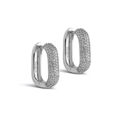 Enamel E363S Sparkling Square Hoops 18MM Sølv