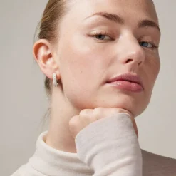 Enamel E363S Sparkling Square Hoops 18MM Sølv