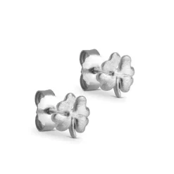 ENAMEL E238SM ORGANIC CLOVER STUDS SØLV