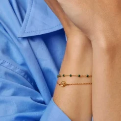 ENAMEL LOLA BRACELET GULD & ARMY