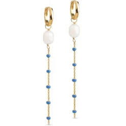 ENAMEL LOLA GLORY HOOPS GULD & BLÅ