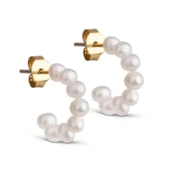 ENAMEL PEARLIE MINI HOOPS GULD