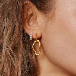 ENAMEL PEARLIE MINI HOOPS GULD